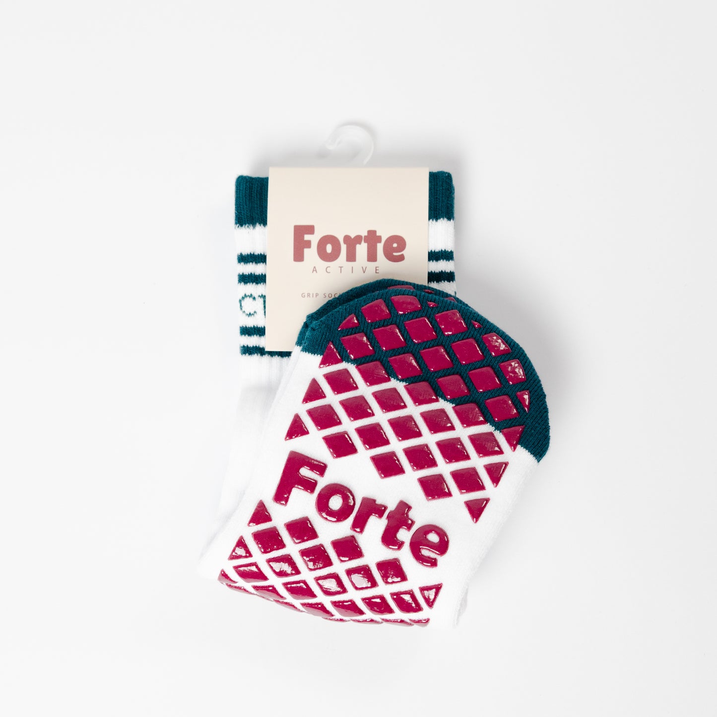 Teal Stripe Grip Sock