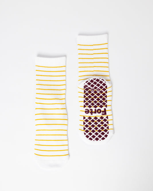 Latte Stripe Grip Sock