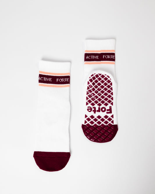 Berry Stripe Grip Sock