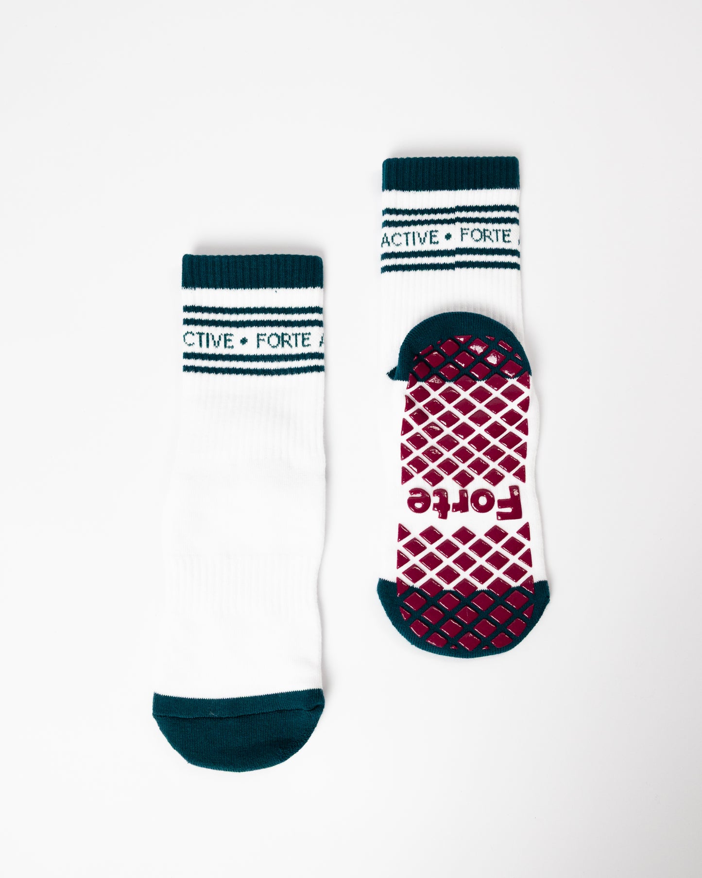 Teal Stripe Grip Sock