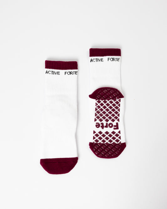 Branded Plum Grip Sock